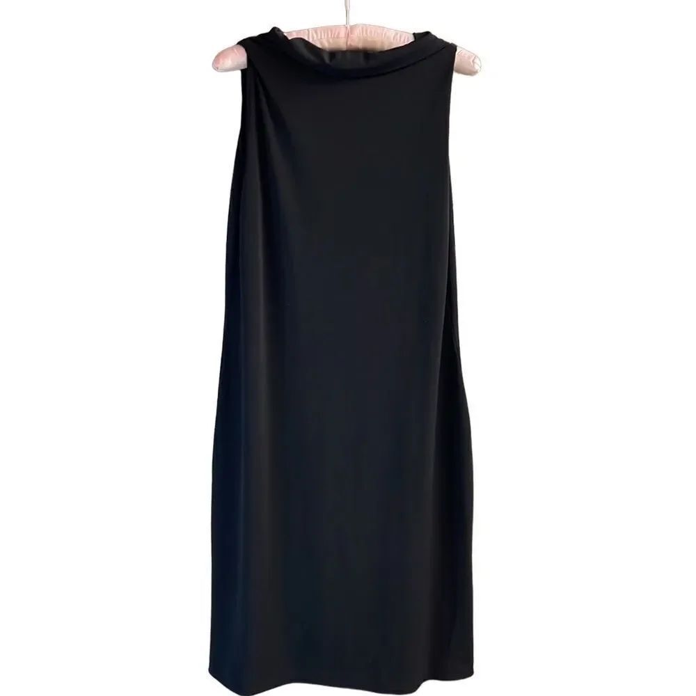 GEORGE Womens Little Black Dress Cowl Neck Sleeveless Size Medium Career Church - Picture 3 of 8